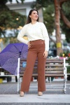 STELLA BUTTONED PANTS - BROWN